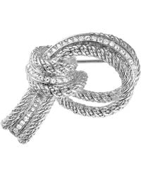 Grosse - Platinum & Crystal Loop Brooch, Series Trésor - Lyst