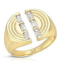 Glamrocks Jewelry - The Edge Signet Ring- Clear - Lyst