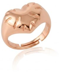 Spero London - Chunky Love Heart Signet Sterling Ring - Lyst