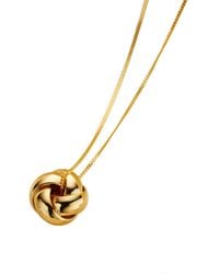 Posh Totty Designs - 9Ct Knot Charm Necklace - Lyst
