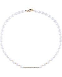 My Little Nature - Freshwater Pearls Necklace With Real Plated Tube Detail - Lyst