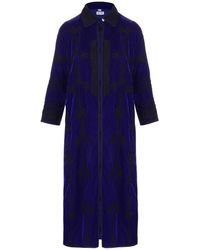 Antra Designs - Suki Midnight Blue Velvet Coat Dress - Lyst