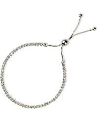 Spero London - Sterling Fine Tennis Bracelet Adjustable Sliding Claps - Lyst