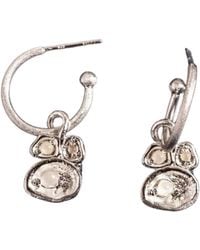Claire Hill Designs - Moonstone Lichen Hoop Earrings - Lyst
