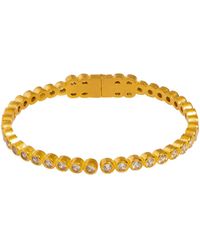 Ebru Jewelry - Diamond & Dainty Bangle Bracelet - Lyst