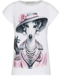 The Extreme Collection - T-Shirt With Petal Sleeves Camelia - Lyst