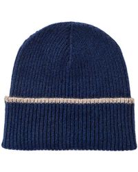 Kinalba - Neutrals Gents Midnight Mid-Weight Ribbed Cashmere Beanie Hat - Lyst