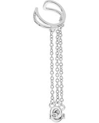 Lucy Quartermaine - Solid Sterling Art Deco Cuff And Stud With Chain - Lyst