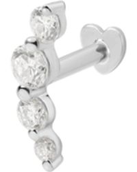 Vanhi - 14K Solid Lab-Grown Diamond Curved Flat Back Stud - Lyst