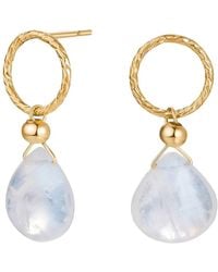 Katy Faye - Neutrals Vida Moonstone Earrings - Lyst