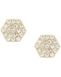KAMARIA - Diamond Hex Stud Earrings - Lyst