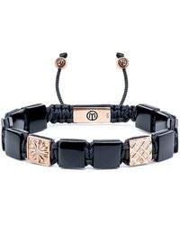 Mahigan - Rose Onyx Macrame Flat-Bead Bracelet - Lyst