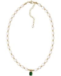 Uchi and Soto - Shinju Pearl Necklace With Stone - Lyst