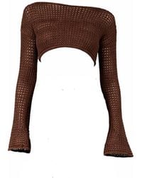 Belletage Swimwear - The Off-Weekend Crochet Off The Shoulder Bell Sleeve Crop Top - Lyst