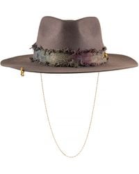 Shaded the Label - Pendower Slate Fedora Hat With Sterling Jewellery - Lyst