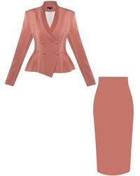 Tia Dorraine - Double-Breasted Blazer & Skirt Suit - Lyst