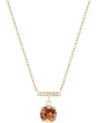KAMARIA - Birthstone Solitaire & Crystal Bar Necklace - Lyst