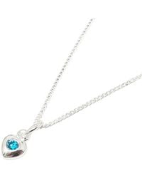 Harfi - Mini Aquamarine March Birthstone Heart Necklace - Lyst