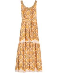 Niza - Short Dress With Round Neckline And All-Over Floral Print - Lyst