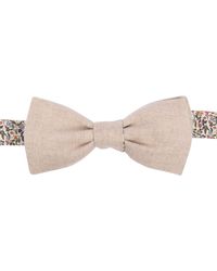 LE COLONEL - Neutrals Natural Textured Linen Vanilla Amber Liberty Katie & Millie Bow Tie - Lyst