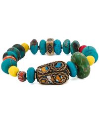 Ebru Jewelry - Turquoise nugget Stone Unique Nepal Bead Multicolor Bracelet - Lyst