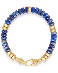 Nialaya - Hexagon Beaded Bracelet With Lapis And - Lyst