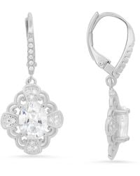 Kylie Harper - Vintage Filigree Diamond Cz Leverback Earrings - Lyst