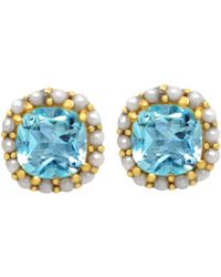 GEM BAZAAR - Diana Topaz Pearl Earrings - Lyst