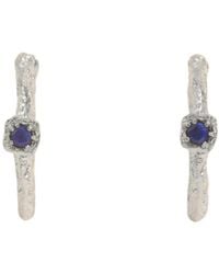Claire Hill Designs - Lapis Lazuli Lichen Branch Medium Hoops - Lyst