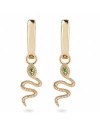 Zohreh - Emerald Snake Hoop Earrings 9K - Lyst
