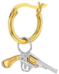 True Rocks - 18Kt Plated & Sterling 2-Tone Pistol, Hung On 18Kt Plated Hoop - Lyst