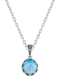 Spero London - High Quality Round Opal Sterling Pendant Necklace - Lyst
