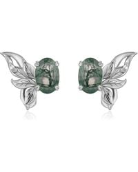 Azura Jewelry New York - Sylphae Fairie Moss Agate Earrings Vermeil - Lyst