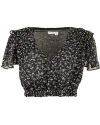 blonde gone rogue - Wildflower Surplice Crop Top, Upcycled Polyester - Lyst