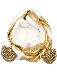 Julia Clancey - Zia Terry Ivory Mirrored Peacock Reversible Turban - Lyst