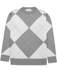 Peraluna - Oxford O-Neck Diamond Pattern Pullover - Lyst