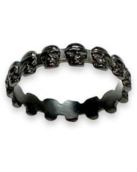 Jagged Halo Jewelry - Eternity Skull Ring Rhodium - Lyst