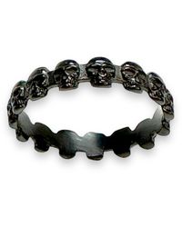 Jagged Halo Jewelry - Eternity Skull Ring Rhodium - Lyst