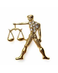 By Ozge - Sparkling Plated Zircon Libra Zodiac Statement Brooch - Lyst