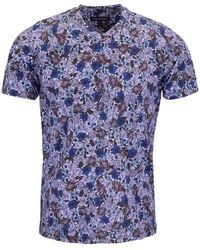 lords of harlech - Maze Ternberg Floral Brownie Stretch Cotton V-Neck Tee - Lyst