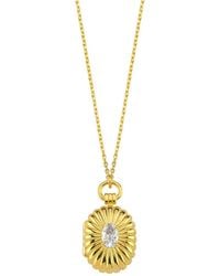 LINYA JEWELLERY - Mini Stone Covered Medallion Locket Necklace - Lyst