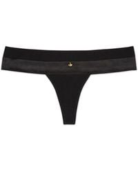 Tallulah Love - Minnie Pima Cotton & Satin Thong - Lyst