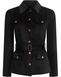 Why Mary - Military Style Velvet Corduroy Jacket - Lyst