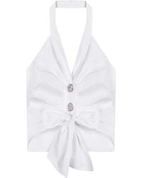 Nocturne - Halter Neck Tie Detail Blouse - Lyst