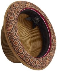 Dasmarca Hats - Dasmarca Tommy Honey Summer Straw Porkpie Hat With Vintage Floral Prints - Lyst
