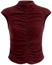 AGGI by HALEWSKI - Rita Burgundy Blouse - Lyst