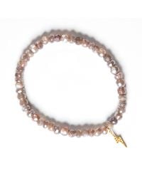 Goddess Charms - Neutrals Moon Stone Bracelet - Lyst