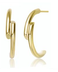 Genevive Jewelry - Rachel Glauber Colored Open Hoop Earrings - Lyst