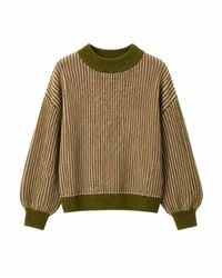 Mind Traveler - Khaki & Striped Knit Emma Jumper - Lyst