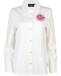 Laines London - Laines Couture Shirt With Embellished Pink Peony Shirt - Lyst